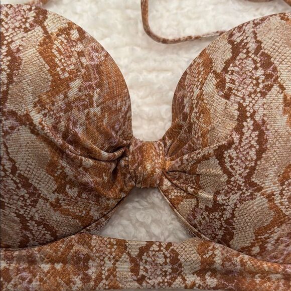 Brown Snake Print Bikini Top - Picture 6 of 6